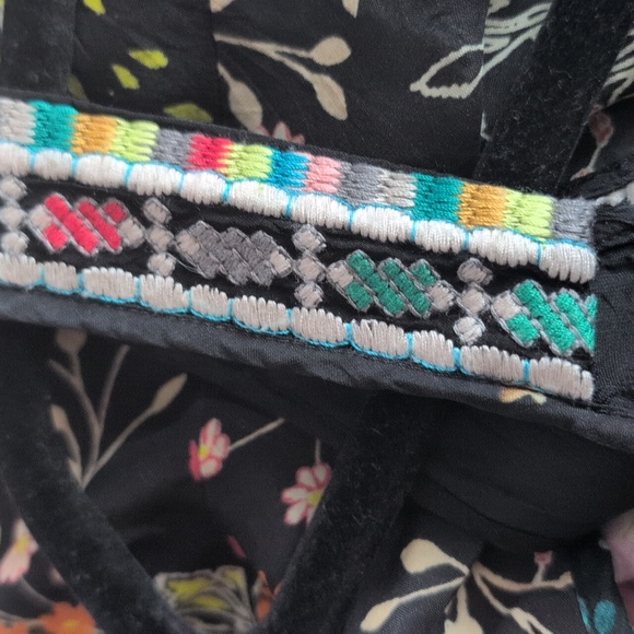 JOHNNY WAS MIXED PRINT BLACK SILK TANK DRESS - Picture 7 of 9